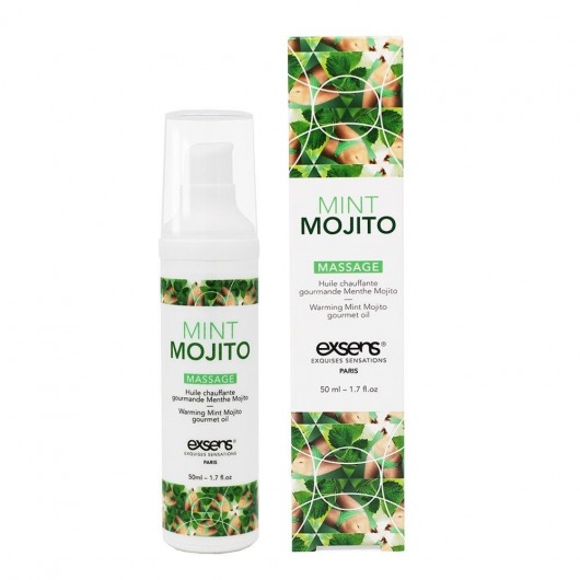 Разогревающее массажное масло с ароматом мохито Gourmet Mint Mojito - 50 мл. - Exsens - купить с доставкой в Набережных Челнах