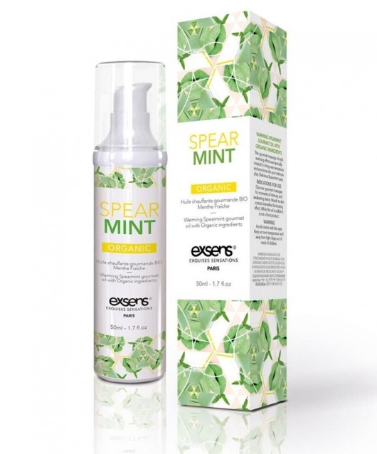 Разогревающее массажное масло Gourmet Spearmint Organic с органическими ингредиентами - 50 мл. - Exsens - купить с доставкой в Набережных Челнах