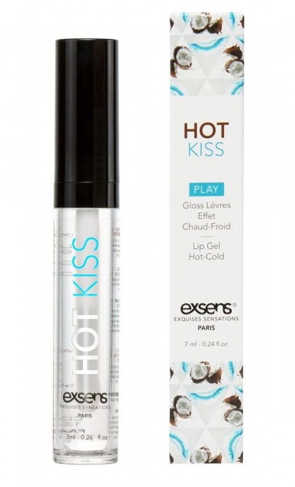 Блеск для губ Hot Kiss Coconut с ароматом кокоса - 7 мл. - Exsens - купить с доставкой в Набережных Челнах