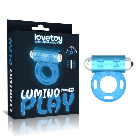Голубое, светящееся в темноте эрекционное виброкольцо Lumino Play Vibrating Penis Ring - Lovetoy - в Набережных Челнах купить с доставкой