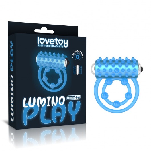 Голубое, светящееся в темноте виброкольцо Lumino Play Vibrating Penis Ring - Lovetoy - в Набережных Челнах купить с доставкой