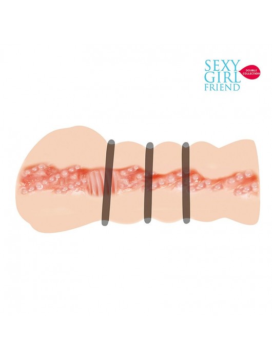 Телесный мастурбатор-вагина с комплектом эрекционных колец - Bior toys - в Набережных Челнах купить с доставкой