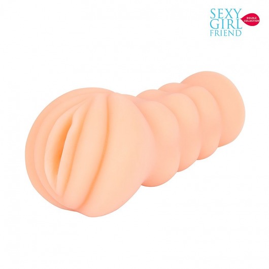 Телесный мастурбатор-вагина с комплектом эрекционных колец - Bior toys - в Набережных Челнах купить с доставкой