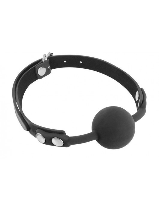 Черный силиконовый кляп-шарик на ремешках - Fetish Tentation - купить с доставкой в Набережных Челнах