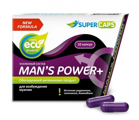 Возбуждающее средство для мужчин Mans Power plus - 10 капсул (0,35 гр.) +1 в подарок - SuperCaps - купить с доставкой в Набережных Челнах
