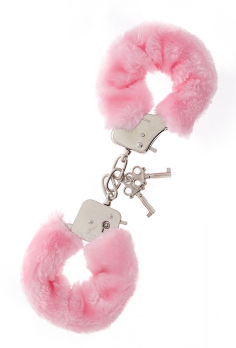Металлические наручники с розовой меховой опушкой METAL HANDCUFF WITH PLUSH PINK - Dream Toys - купить с доставкой в Набережных Челнах