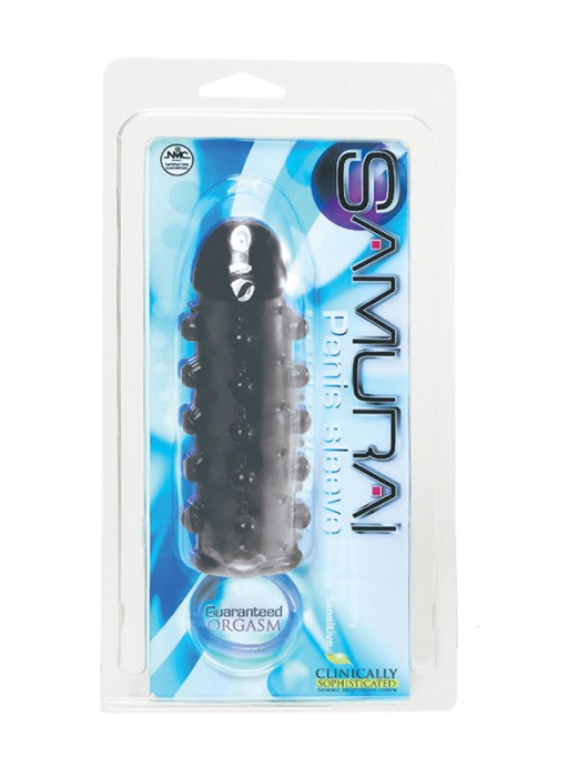 Дымчатая стимулирующая насадка с закрытой головкой SAMURAI PENIS SLEEVE BLACK - 14,5 см. - NMC - в Набережных Челнах купить с доставкой