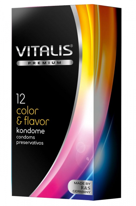 Цветные ароматизированные презервативы VITALIS PREMIUM color   flavor - 12 шт. - Vitalis - купить с доставкой в Набережных Челнах