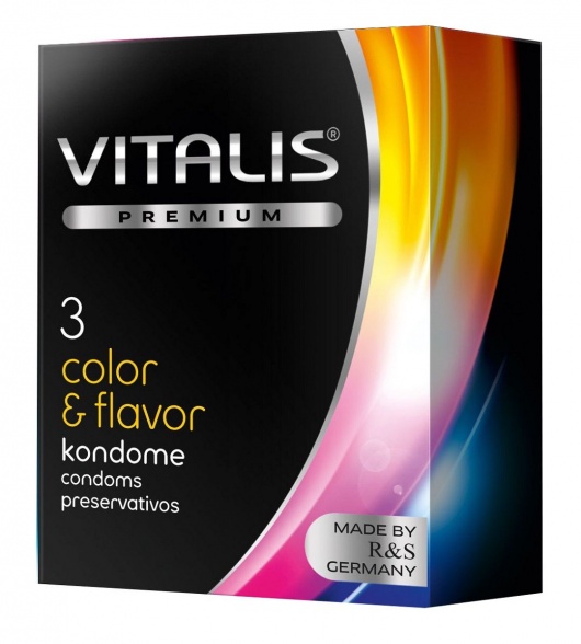 Цветные ароматизированные презервативы VITALIS PREMIUM color   flavor - 3 шт. - Vitalis - купить с доставкой в Набережных Челнах
