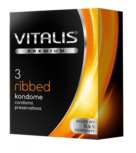 Ребристые презервативы VITALIS PREMIUM ribbed - 3 шт. - Vitalis - купить с доставкой в Набережных Челнах