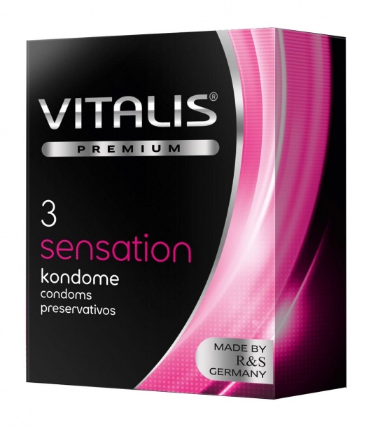 Презервативы с пупырышками и кольцами VITALIS PREMIUM sensation - 3 шт. - Vitalis - купить с доставкой в Набережных Челнах