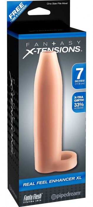 Телесная насадка Real Feel Enhancer XL - 17 см. - Pipedream - в Набережных Челнах купить с доставкой
