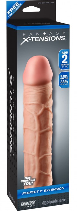 Телесная насадка Fantasy X-tensions Perfect 2  Extension - 20,3 см. - Pipedream - в Набережных Челнах купить с доставкой