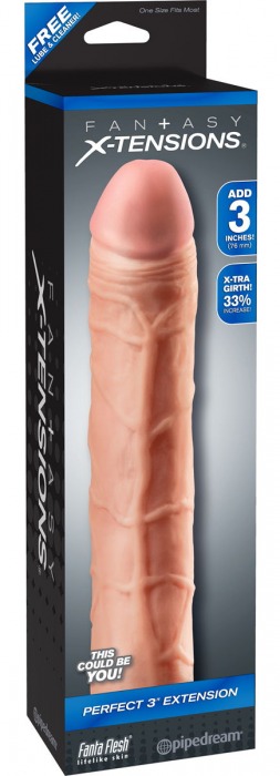 Телесная удлиняющая насадка Perfect 3 Extension - 22 см. - Pipedream - в Набережных Челнах купить с доставкой