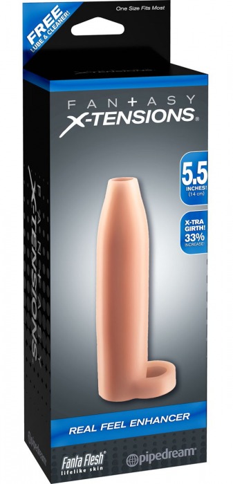 Насадка-расширитель с кольцом для подхвата мошонки Real Feel Enhancer - 14 см. - Pipedream - в Набережных Челнах купить с доставкой