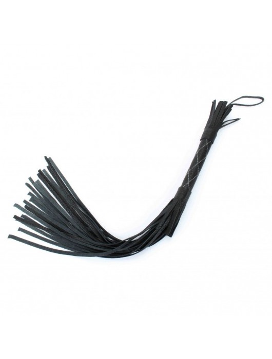 Аккуратная чёрная плетка  из натуральной кожи - БДСМ Арсенал - купить с доставкой в Набережных Челнах