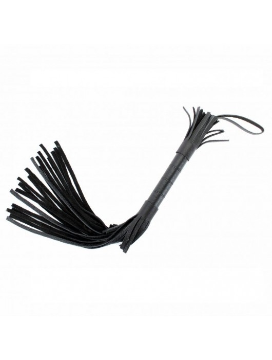 Короткая чёрная плетка из натуральной кожи - БДСМ Арсенал - купить с доставкой в Набережных Челнах