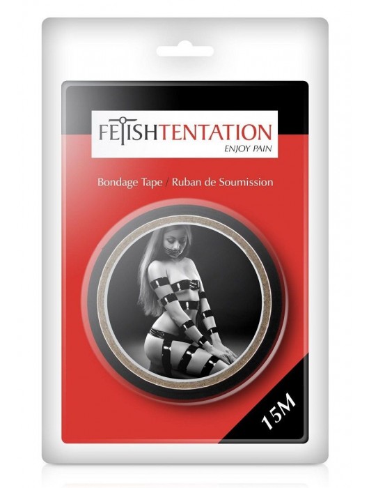 Черный скотч для фиксации - 15 м. - Fetish Tentation - купить с доставкой в Набережных Челнах