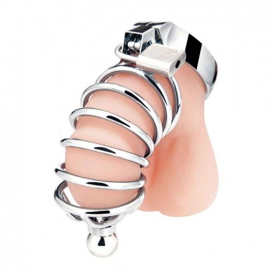 Серебристая клетка для члена Urethral Play Cage - BlueLine - купить с доставкой в Набережных Челнах