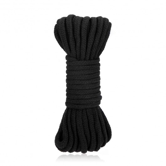 Черная хлопковая веревка для связывания Bondage Rope - 10 м. - Lux Fetish - купить с доставкой в Набережных Челнах