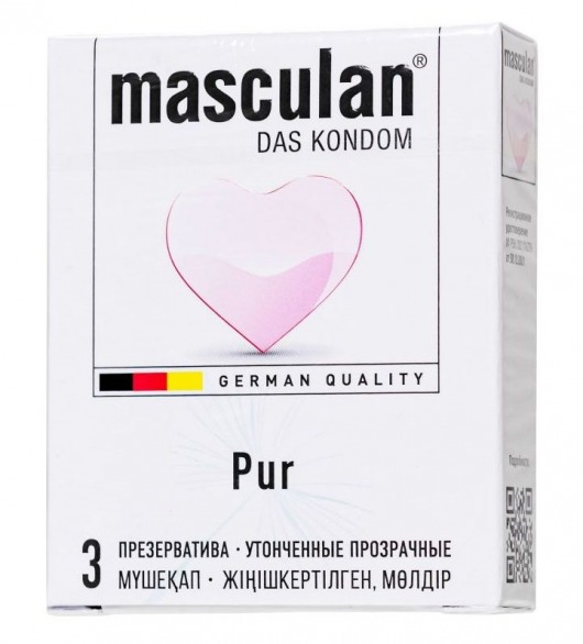 Супертонкие презервативы Masculan Pur - 3 шт. - Masculan - купить с доставкой в Набережных Челнах