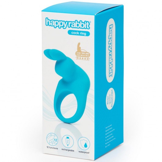 Голубое эрекционное виброкольцо Happy Rabbit Rechargeable Rabbit Cock Ring - Happy Rabbit - в Набережных Челнах купить с доставкой