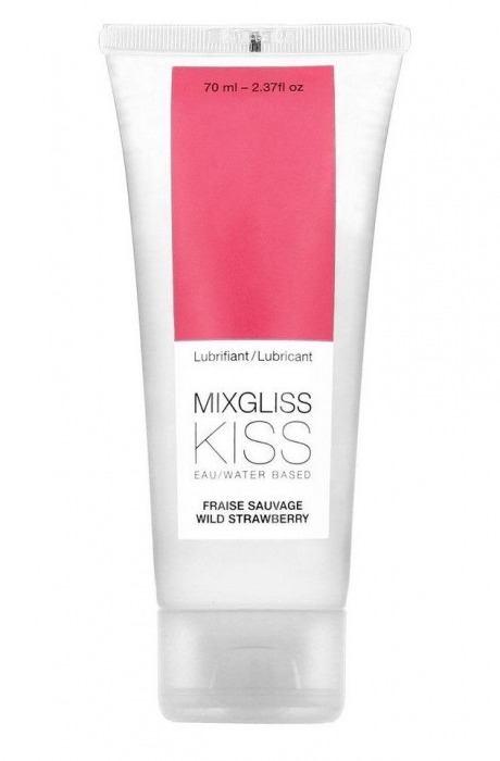 Смазка на водной основе Mixgliss Kiss с ароматом земляники - 70 мл. - Mixgliss - купить с доставкой в Набережных Челнах