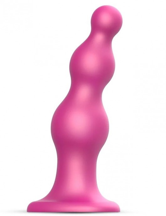 Розовая насадка Strap-On-Me Dildo Plug Beads size S - Strap-on-me - купить с доставкой в Набережных Челнах