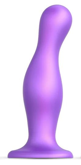 Фиолетовая насадка Strap-On-Me Dildo Plug Curvy size L - Strap-on-me - купить с доставкой в Набережных Челнах