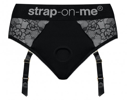 Черные трусики для насадок Diva Lingerie Harness - size L - Strap-on-me - купить с доставкой в Набережных Челнах