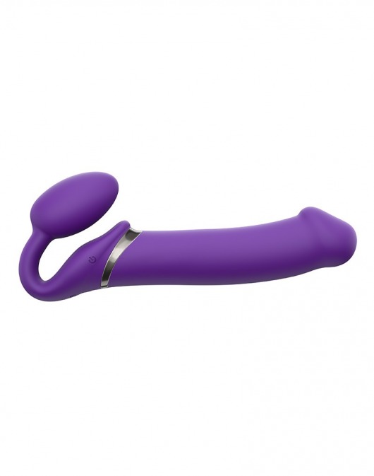 Фиолетовый безремневой вибрострапон Silicone Bendable Strap-On - size XL - Strap-on-me - купить с доставкой в Набережных Челнах