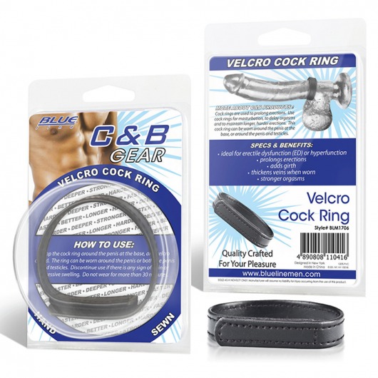 Кольцо на пенис из искусственной кожи на липучке VELCRO COCK RING - 5 см. - BlueLine - в Набережных Челнах купить с доставкой