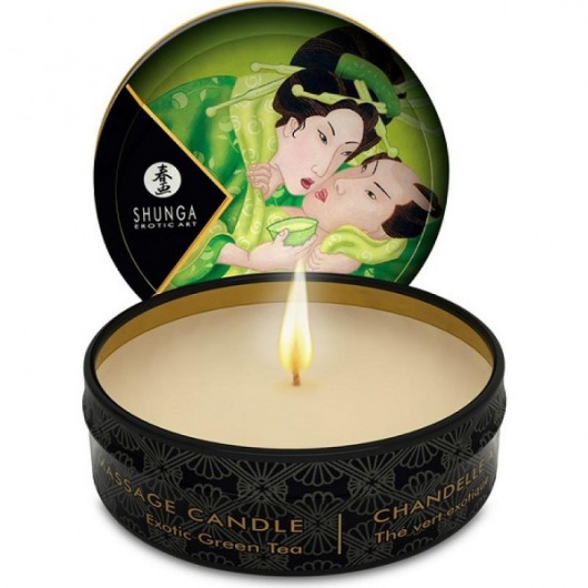 Массажная свеча Exotic Green Tea с ароматом зелёного чая - 30 мл. - Shunga - купить с доставкой в Набережных Челнах