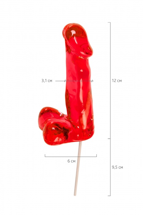 Красный леденец в форме члена со вкусом виски - 173 гр. - Sosuчki - купить с доставкой в Набережных Челнах