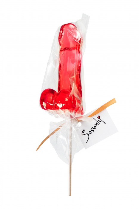 Красный леденец в форме члена со вкусом виски - 173 гр. - Sosuчki - купить с доставкой в Набережных Челнах