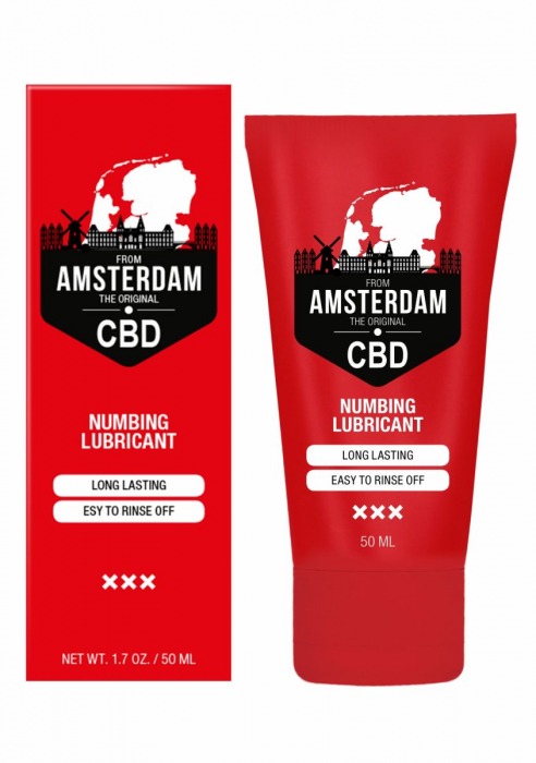 Пролонгирующий лубрикант Numbing CBD from Amsterdam - 50 мл. - Shots Media BV - купить с доставкой в Набережных Челнах