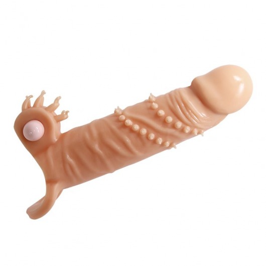 Телесная удлиняющая вибронасадка Penis Sleeve Connor - 17 см. - Baile - в Набережных Челнах купить с доставкой
