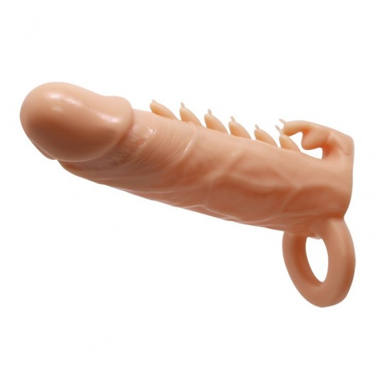 Телесная удлиняющая насадка Penis Sleeve Emmitt - 17 см. - Baile - в Набережных Челнах купить с доставкой