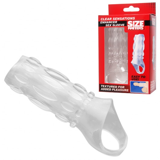 Насадка на пенис с кольцом для мошонки Clear Sensations Enhancer Sex Sleeve - 11,5 см. - XR Brands - в Набережных Челнах купить с доставкой