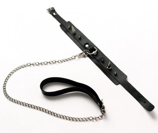 Черный ошейник с шипами и поводком - Crazy Handmade - купить с доставкой в Набережных Челнах