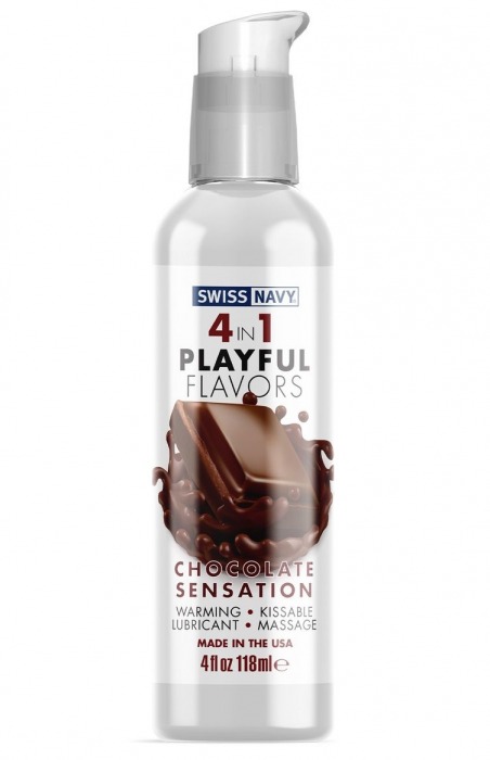 Массажный гель 4-в-1 Chocolate Sensation с ароматом шоколада - 118 мл. - Swiss navy - купить с доставкой в Набережных Челнах