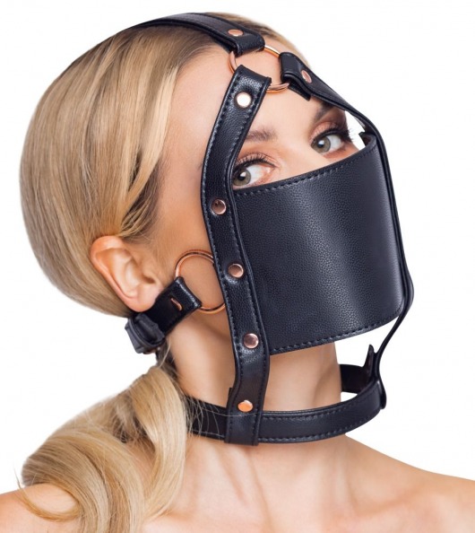 Черный намордник с кляпом-шаром Head Harness With A Gag - Orion - купить с доставкой в Набережных Челнах