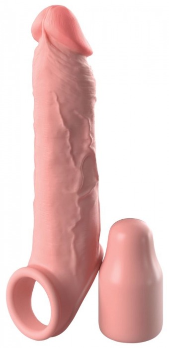 Телесная насадка-удлинитель 2 Inch Silicone X-tension with Strap - 20,3 см. - Pipedream - в Набережных Челнах купить с доставкой