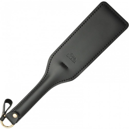 Черная кожаная шлепалка SitaBlack - 30 см. - Sitabella - купить с доставкой в Набережных Челнах