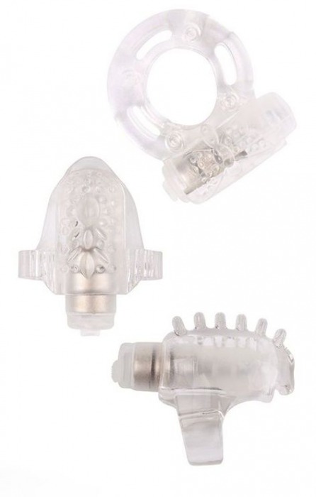 Набор из 3 прозрачных эрекционных колец с вибрацией Teasers Ring Kit - Chisa - в Набережных Челнах купить с доставкой