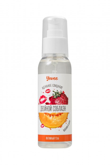 Съедобная гель-смазка Yovee «Двойной соблазн» с Д-пантенолом и вкусом клубники и дыни - 100 мл. - ToyFa - купить с доставкой в Набережных Челнах