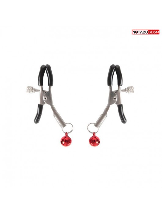 Серебристые зажимы на соски с шариками - Notabu - купить с доставкой в Набережных Челнах