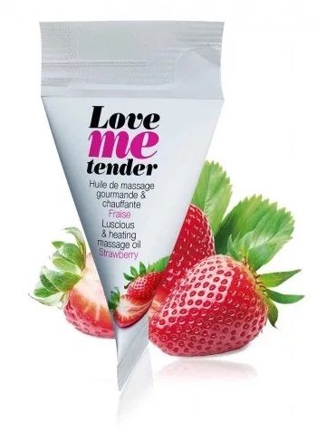 Съедобное согревающее массажное масло Love Me Tender Strawberry с ароматом клубники - 10 мл. - Love to Love - купить с доставкой в Набережных Челнах