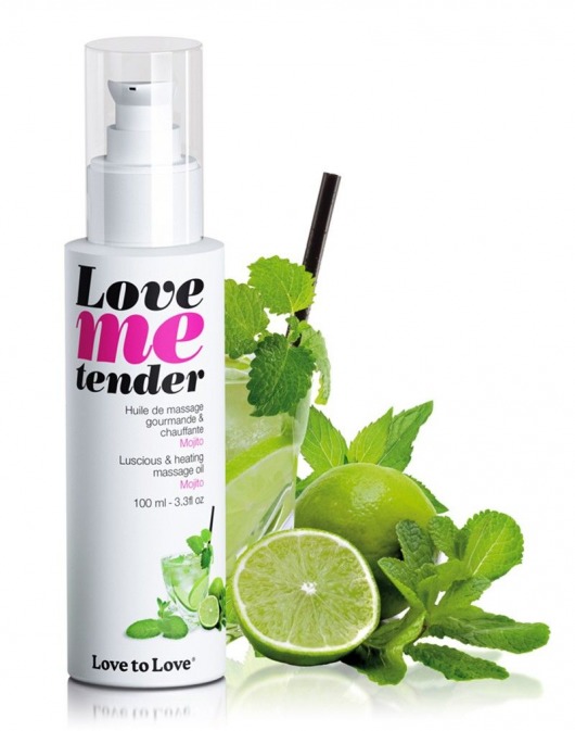 Съедобное согревающее массажное масло Love Me Tender Mojito с ароматом мохито - 100 мл. - Love to Love - купить с доставкой в Набережных Челнах