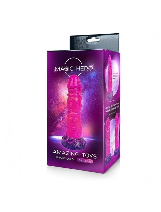 Розовый рельефный фантазийный фаллоимитатор - 20 см. - Bior toys - купить с доставкой в Набережных Челнах